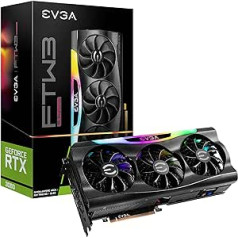 EVGA GeForce RTX 3080 FTW3 Ultra Gaming, 10G-P5-3897-KL, 10 GB GDDR6X, iCX3 tehnoloģija, ARGB LED, metāla aizmugures plāksne, LHR