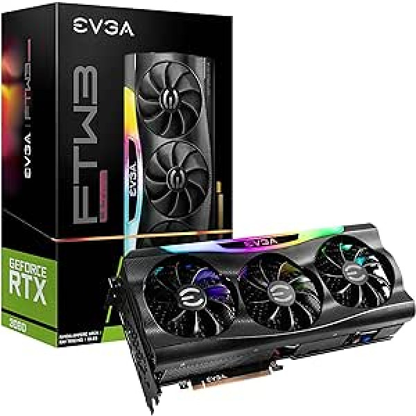 EVGA GeForce RTX 3080 FTW3 Ultra Gaming, 10G-P5-3897-KL, 10 GB GDDR6X, iCX3 tehnoloģija, ARGB LED, metāla aizmugures plāksne, LHR