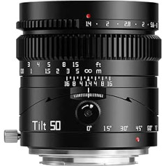 TTTartisan 50 mm F1.4 slīpa kameras objektīvs pilna kadra lielas diafragmas atvēruma manuālais objektīvs miniatūra ainava liliputas fotografēšana Fuji X mount