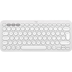 Logitech Pebble Keys 2 K380s — QWERTY US International Layout, balts