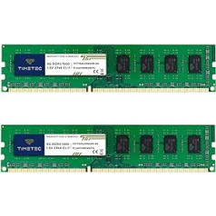 Timetec 16 GB KIT (2 x 8 GB) DDR3 1600 MHz (DDR3-1600) PC3-12800 (PC3-12800U) bez ECC, nebuferēta 1,5 V CL11 2Rx8 divējāda ranga 240 kontaktu UDIMM moduļu RAM (Galddatora PCRAM)