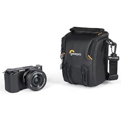 Lowepro Adventura SH 115 III kameras plecu soma ar regulējamu/noņemamu plecu siksnu, kameras mugursoma bezspoguļa kamerām, saderīga ar Sony Alpha 6000 sēriju, melna