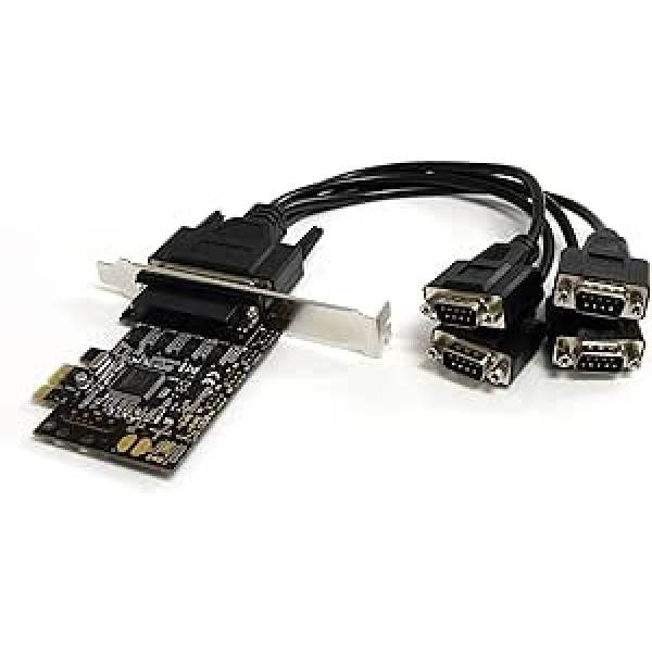 Startech.com 4 portu RS232 PCI Express seriālā karte ar pārtraukuma kabeli