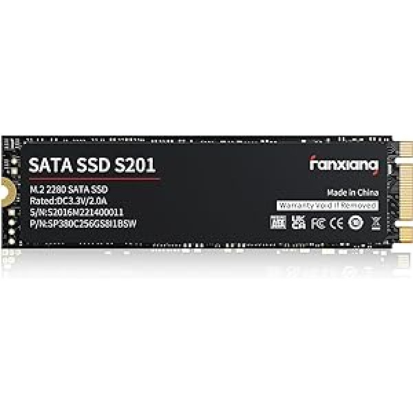 fanxiang M.2 SATA SSD 512GB iekšējais cietais disks M.2 2280 SATA III, 560MB/s lasīšana, 510MB/s rakstīšana, ar SLC kešatmiņu un TLC 3D NAND, ideāli piemērots piezīmjdatoriem, ultrabook un portatīvajām ierīcēm (512GB)