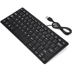 Keyboard PC Small USB Keyboard Plastic 78 Keys Ultra Thin USB Keyboard with Cable for Desktop Computer Laptop PC (Black)