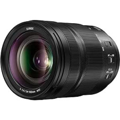 Panasonic S-R24105E Lumix S standarta tālummaiņas objektīvs (24–105 mm, makro, L veida stiprinājuma objektīvs, F4.0, OIS, filtra izmērs 77 mm) melns