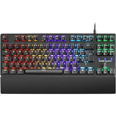 Mars Gaming MKXTKLLRES, īpaši kompakta mehāniskā tastatūra TKL RGB, plaukstas balsts, slēdzis OUTEMU SQ sarkans, spāņu valoda