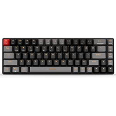 Qisan Mechanical Wireless Keyboard Gaming Keyboard Brown Switch Mini Design (60%) 68 Keys US Layout Grey and Black