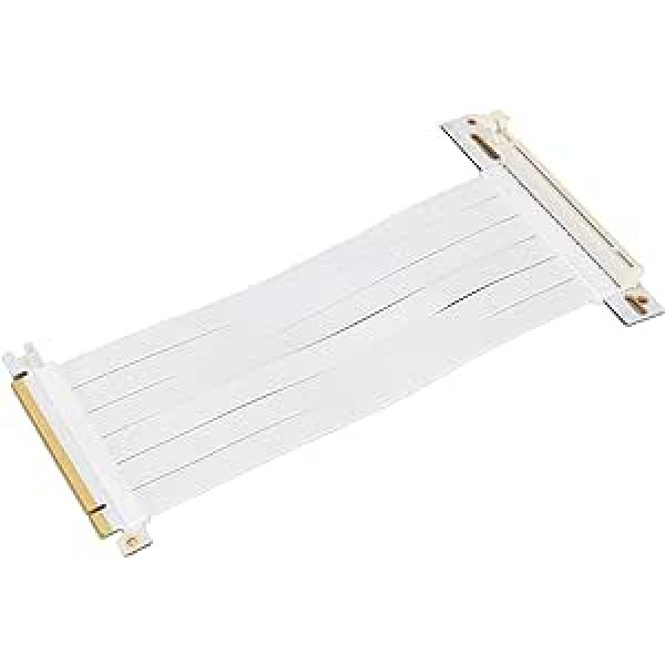 Dilwe PCI-E X16 3.0 pagarinātāja stāvvada kabelis, PCIe pagarinātāja kabelis 20 cm 128 Gbps liela ātruma PCI Express interfeisa adapteris grafikas kartei skaņas kartes tīkla karte (balta)