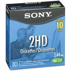 Sony – 8,9 cm (3,5 Zoll) diskelis, 10er Pack, 1,44 MB formatiert (IBM)
