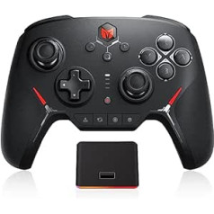 PC Gaming Controller, Wireless Controller with Custom Buttons, 6-Axis Gyro, Dual Shock, Macro, Turbo, Bluetooth Game Controller for Windows 10/Android/iOS/PC