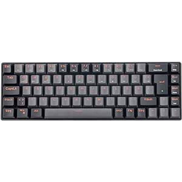 teamwolf 69 Wireless Mechanical Gaming Keyboard QWERTZ German Layout Red Switches Anti-Ghost Professional Keyboards Linear (Grey/Black)