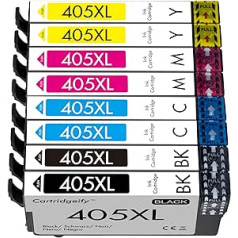 Cartridgeify 405XL spausdintuvo kasetės, suderinamos su Epson 405 405XL kasetėmis (8 pakuotės), skirtos Workforce Pro WF-3820DWF WF-4820DWF WF-4830DTWF, Workforce WF-7310DTWF7 WF-7310DTWF7