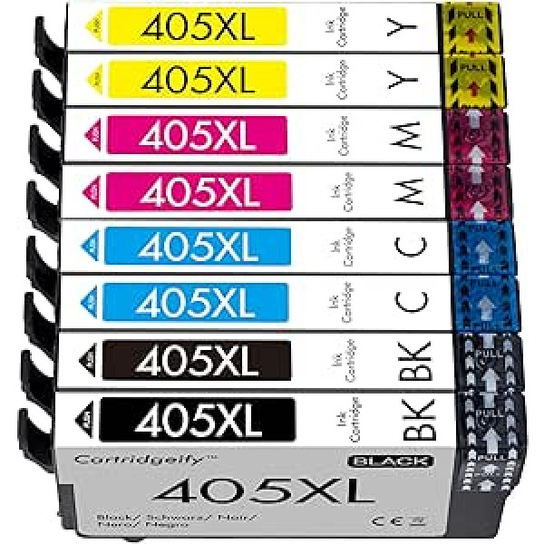 Cartridgeify 405XL spausdintuvo kasetės, suderinamos su Epson 405 405XL kasetėmis (8 pakuotės), skirtos Workforce Pro WF-3820DWF WF-4820DWF WF-4830DTWF, Workforce WF-7310DTWF7 WF-7310DTWF7