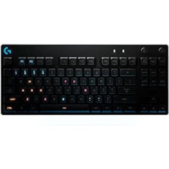 Logitech G Pro Mechanische Gaming-Tastatur, Für E-Sport Gaming, Romer-G Taktile slēdži, RGB-Beleuchtung, 12 Programmierbare Tasten, Kompakt & Ohne Nummernblock, US QWERTY-Layout — Schwarz