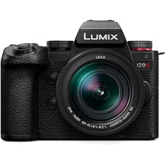 Panasonic LUMIX DC-G9M2LE mikro četru trešdaļu spoguļkamera, Leica DG Vario-Elmarit 12-60 mm F2.8-4.0 objektīvs, 25.2MP, 4K 120p/100p un 5.7K 30p/25p, WiFi, hibrīds, fāze, melns