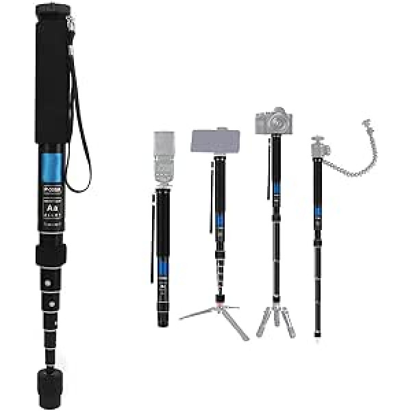 63 Inch Camera Monopod, 8 Section Travel Monopod Lightweight Portable Monopod Aluminium Monopod Photography Monopod Load 11 lbs Heavy Duty Monopod