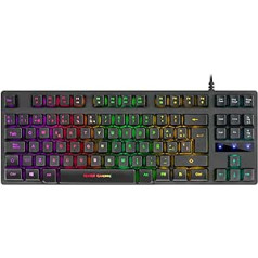 Mars Gaming MKTKLES spēļu tastatūra H-Mech RGB apgaismojums 8 efekti pret spoku novēršanu spāņu valoda