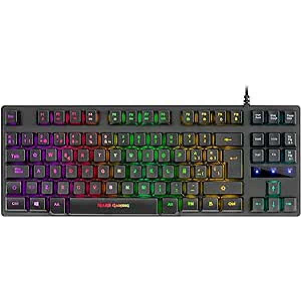 Mars Gaming MKTKLES spēļu tastatūra H-Mech RGB apgaismojums 8 efekti pret spoku novēršanu spāņu valoda