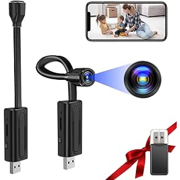 Nisanmoon USB WiFi kamera HD 1080P Mini WiFi maza kamera atbalsta kustības noteikšanas un cilpas ierakstīšanu mājas/biroja drošības novērošanas kamerai