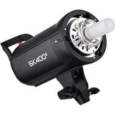 Godox SK400II Professional Compact 400W Studio zibspuldze ar integrētu GODOX 2.4G Wireless X System GN65 5600K ar 150W iestatīšanas lampu e-komercijas produktu portretu un dzīvesveida fotografēšanai