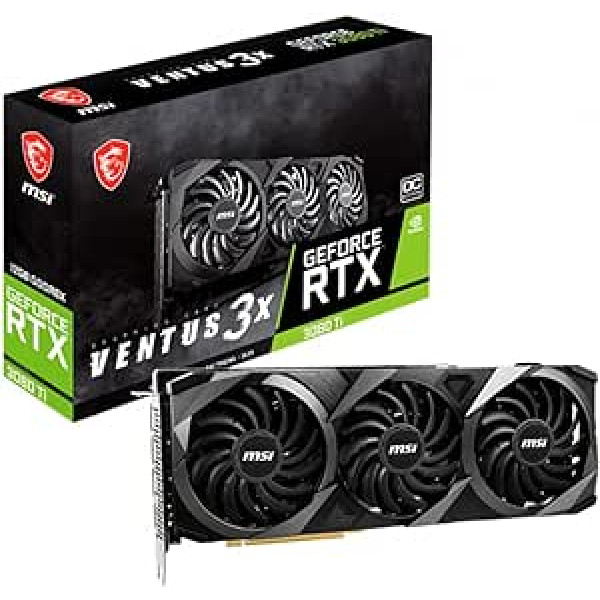 MSI GeForce RTX 3080 Ti VENTUS 3X 12G OC Gaming Graphics Card - NVIDIA RTX 3080 Ti, GPU 1695 MHz, 12 GB GDDR6X Memory, Black