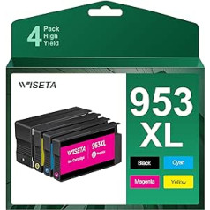 WISETA 953XL daudzpaku printeru kasetnes HP 953 XL kārtridžām OfficeJet Pro 7740 8710 7720 8720 8210 7730 8218 8715 8718 8725 8728 8718 8725 8728 8730 8725 8718 8725, melns