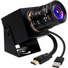 ELP 4K HDMI USB kamera plataus kampo 2,8–12 mm įvairaus fokusavimo objektyvo žiniatinklio kameros stambiojo plano kameros palaikymas H.265, Ultra HD 2160P žiniatinklio kameros su IM415 jutikliu tiesioginiam susitikimui kompiuteriu