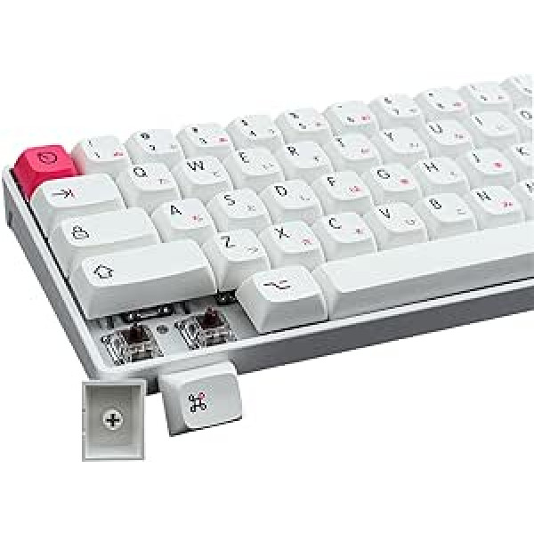 Klaviatūros dangteliai 126 klavišai XDA profilis japoniški klaviatūros dangteliai PBT DYE-SUB klavišų dangteliai, skirti ANSI (JAV) išdėstymui Cherry MX Switch mechaninė žaidimų klaviatūra