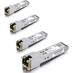 H!Fiber 1.25Gb/s SFP Copper RJ45 1000base-T siųstuvas-imtuvas, iki 100 metrų, suderinamas su Cisco GLC-T/SFP-GE-T, Meraki MA-SFP-1GB-TX, Ubiquiti, Netgear, D-Link, „Mikrotik“ ir kiti atviri jungikliai, 4