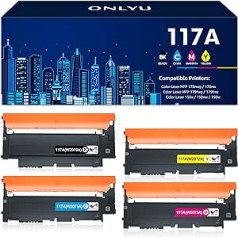 ONLYU 117A Compatible HP 117A Toner Set to Replace HP Color Laser MFP 178nwg 179fwg 150nw 150a 178nw 179fnw, W2070A W2071A W2072A W2073A Toner Cartridge (Black Cyan Yellow Magenta 4-Pack)