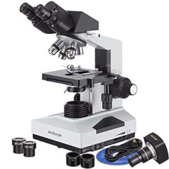 AmScope 40x-2000x Profesionalus viso dydžio skaitmeninis žiūronas, biologinis sudėtinis mikroskopas, skirtas gydytojams veterinarams medicinos mokyklos studentams su 5 MP skaitmenine USB kamera