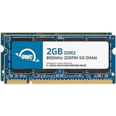 OWC — 4 GB atmiņas jaunināšanas komplekts — 2 x 2 GB PC6400 DDR2 800 MHz SO-DIMM, kas paredzēti Apple iMac Intel (2008. gada aprīlis), MacBook (baltais) 213 GHz (2009. gada maijs), un saderīgiem datoriem