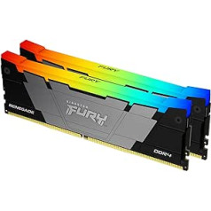 Kingston Fury Renegade RGB 16GB 4266MT/s DDR4 CL19 DIMM (komplekts ar 2) Galddatora spēļu atmiņa — KF442C19RB2AK2/16