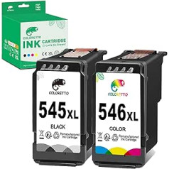 COLORETTO 545 XL 546 XL tintes kasetne priekš Canon PG-545 CL-546 priekš PIXMA TR4651 TR4551 TR4550 TS3150 TS3350 TS3450 MG2555S MG2450 Melna krāsa1 krāsa MX495