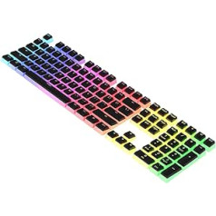 Pudding PBT taustiņu vāciņi, 108 Double Shot caurspīdīgs ANSI US, OEM profils spēļu tastatūrai, Cherry Gateron Kailh MX Switch mehāniskā tastatūra, melna