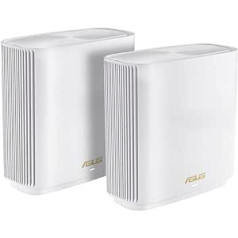 ASUS ZenWiFi XT9 AX7800 Set of 2 White Combinable Router (Tethering as 4G and 5G Router Replacement, Whole-Home Tri-Band AI Mesh WiFi 6 Router System, 2.5G Port, Coverage of up to 530 m²/6+ Rooms)