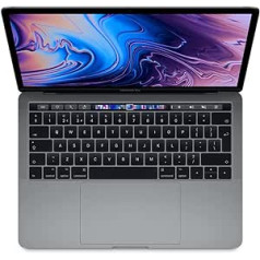 2019. gada Apple Macbook Pro ar 2,4 GHz Core i5 (13 collas, 16 GB RAM, 256 GB SSD, skārienjosla) — Space Grau (Generalüberholt)