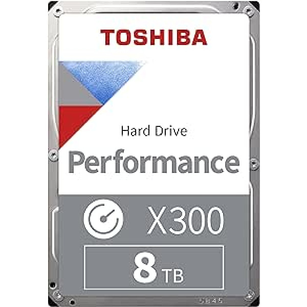 Toshiba X300 8 TB augstas veiktspējas iekšējais cietais disks 3,5 collu SATA. 7200 apgr./min, 256 MB buferis, 3 gadu garantija (HDWR480UZSVA)