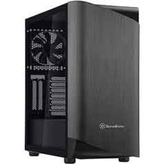 SilverStone tehnoloģija SST-SEA1TB-G - SETA A1 Mid-Tower ATX datora korpuss, rūdīta stikla sānu panelis, titāns melnā krāsā