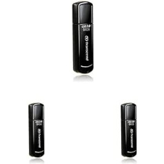 Transcend JetFlash 350 64GB USB Stick (Only 8.5g) Black (Pack of 3)