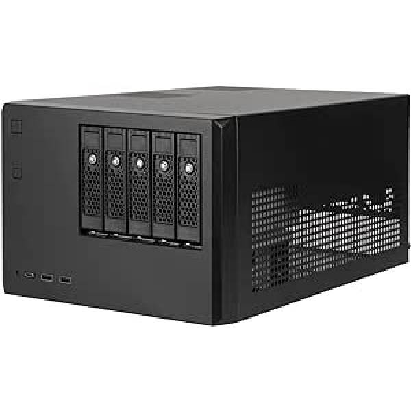 SilverStone Technology CS351 SST-CS351 5 Bay High Performance SAS-12G/SATA 6G NAS korpuss — melns