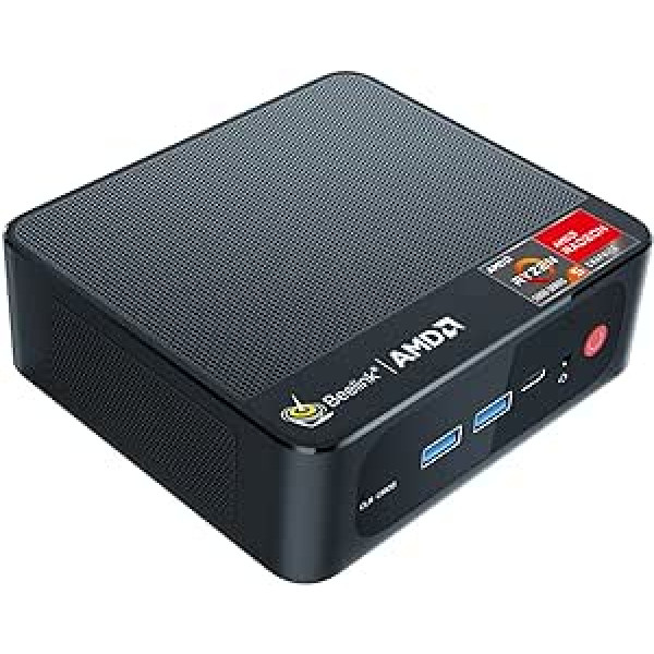 Beelink SER5 Mini PC, AMD Ryzen 5 5560U (7nm, 6C/12T) līdz 4,0 GHz, Mini Computer 16GB DDR4 RAM 500GB NVME SSD, Micro PC 4K@60Hz Triple Display, Mini Gaming PC W11 WiFi6 BT5.2