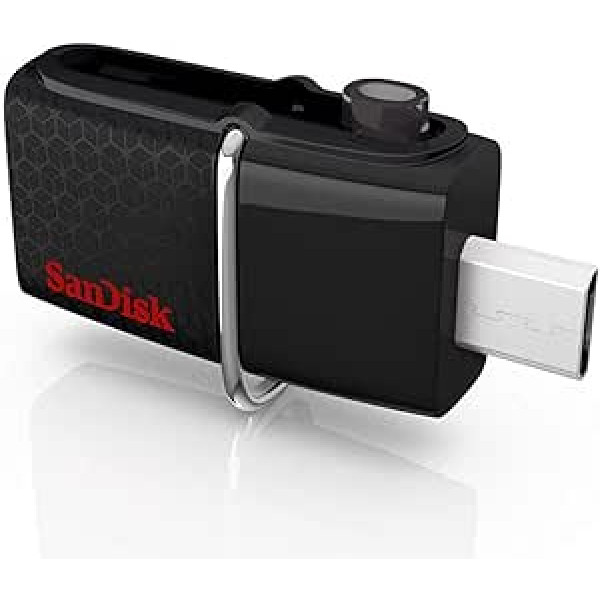 SanDisk Ultra 128 GB Dual USB SDDD2-128G-GAM46 Flash-Laufwerk (USB 3.0 bis zu 150MB/Sek) schwarz