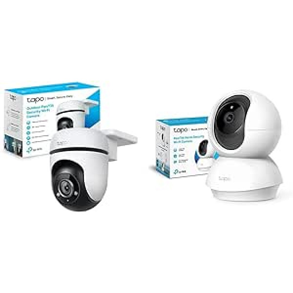 TP-Link Tapo C500 āra WiFi novērošanas kamera, 360 grādu Tapo C200 360° WiFi iekštelpu novērošanas kamera FHD 1080P nakts redzamība