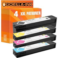 Gorilla-Ink 4 kasetnes XXL saderīgas ar HP 980XL pigmenta tintes OfficeJet Enterprise Color Flow X 585 Z MFP X 550 Series X 555 DN X 555 XH X 580 Series X 585 DN MFP X 585 F MFP