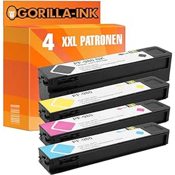 „Gorilla-Ink 4“ kasetės XXL suderinamos su HP 980XL pigmentiniu rašalu „OfficeJet Enterprise Color Flow X 585 Z MFP X 550 Series X 555 DN X 555 XH X 580 Series X 585 DN MFP X 585 F MFP