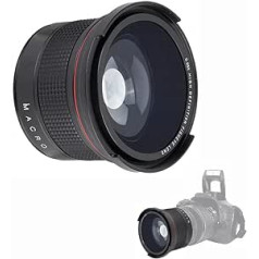 Zivju acs objektīvs 58 mm 0,35 X īpaši plata leņķa zivs acs objektīvs SLR DSLR kamerai, melns