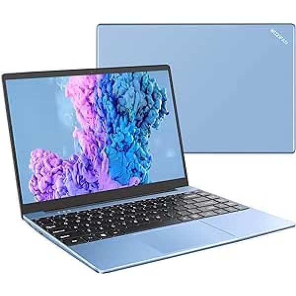 WOZIFAN klēpjdators Win11 256GB paplašina 1TB SSD piezīmjdatoru Intel (TF 512GB) 14 collu 2,4G+5G WiFi 1080 FHD Bluetooth USB HDMI ar bezvadu peli un vācu silikona tastatūras vāciņu zilā krāsā