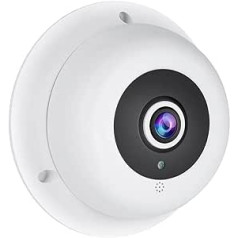 REVODATA HD 5MP Fisheye POE IP kamera ar mikrofonu, iekštelpu novērošanas kamera Audio 1,7 mm objektīvs 180° skats IR nakts redzamības CCTV video POE IP kamera, P2P H.265 kustības noteikšana (IF04-P-Audio-HS)